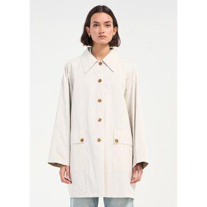YUMI ROW Women's Ophelia Reversible Trench Coat In Beige/Cream